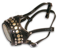 Padded muzzle- Royal Pyramids studded Leather Dog Muzzle Padded muzzle- Royal Pyramids studded Leather Dog Muzzle